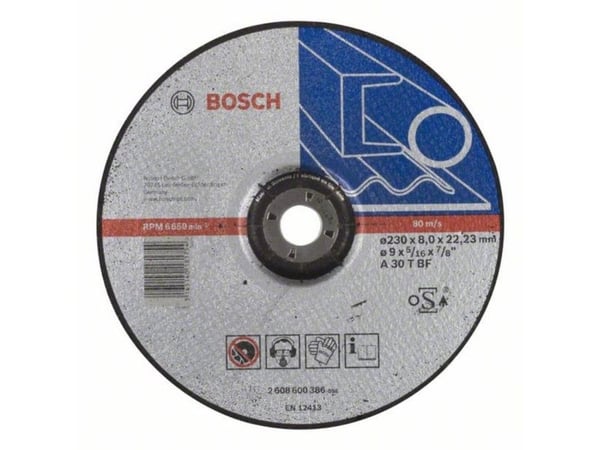 Bosch slipeplate krummet for metall A 30 T BF 230 mm 22,23 mm 8 mm Expert for Metal
