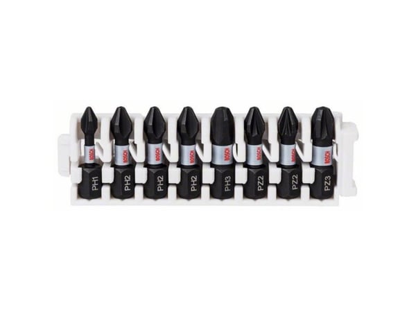 Bosch 8 delar slagborrbits 25 mm PH1, PH2, PH3, PZ2, PZ3