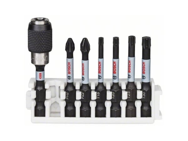 Bosch BITSSET IMPACT PH/PZ/TX 50MM QUHOLD 8ST