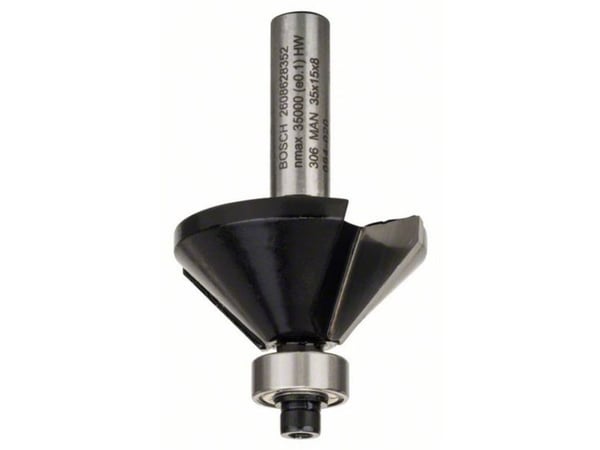 Bosch Standard for Wood - Rutertupp - for kryssfinér, bløtt tre, løvtre, medium-density fibreboard (MDF), sponplater - Chamfer - 35 mm - cylindrica...