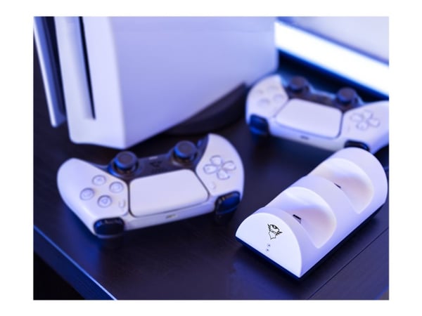 Trust GXT 254 - Laddningsställ - 2 utdatakontakter (USB-C) - vit - för Sony DualSense