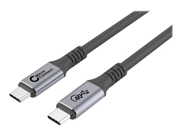 MicroConnect Premium - USB-kabel - USB-C (hann) til USB-C (hann) - USB4 Gen3x2 - 20 V - 5 A - 1 m - 5 K 60 Hz (5120 x 2880) støtte - svart