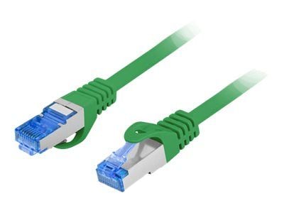 Lanberg - Koblingskabel - RJ-45 (hann) til RJ-45 (hann) - S/FTP - CAT 6a - formstøpt, uten hindringer - grønn, RAL 6024
