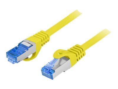 Lanberg - Koblingskabel - RJ-45 (hann) til RJ-45 (hann) - S/FTP - CAT 6a - formstøpt, uten hindringer - gul, RAL 1016