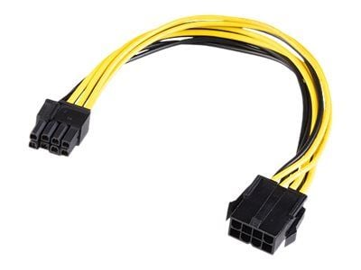 Akasa - Strømadapter - 8-pins EPS12V (hunn) til 8-pins PCIe-strøm (6+2) (hann) - 20 cm