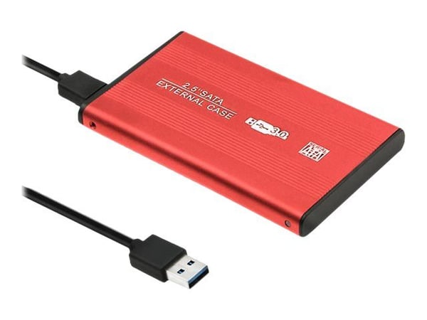 Qoltec - Lagringspakning - 2.5" - SATA 6Gb/s - USB 3.0 - rød