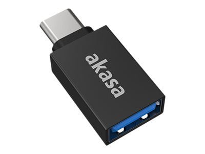 Akasa - USB-sovitin - USB-C (han) til USB Type A (hun) - USB 3.2 Gen 2 - 5 V - 3 A - sort (pakke med 2)