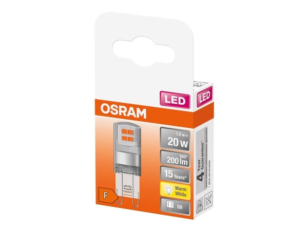 OSRAM LED STAR - LED-lyspære - klar finish - G9 - 1.9 W (ekvivalent 20 W) - klasse F - varmt hvitt lys - 2700 K