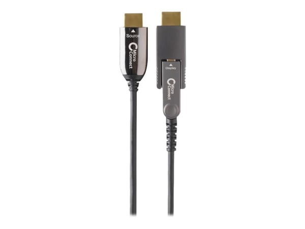 MicroConnect Premium - Kit HDMI-kaapeli Ethernetillä - 40.0m - Hybridi kupari/hiilikuitu - Musta - HAOC-kaapeli (Hybrid Active Optical Cable), Dolb...