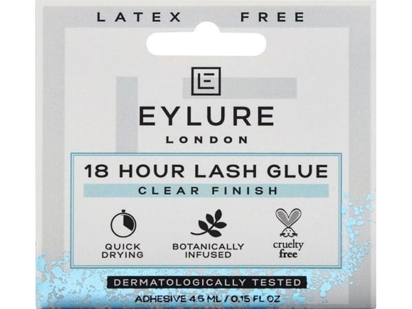 Eylure 18 Hour Lash Glue Clear Finish - 4.5ml Latex-Free Eyelash Adhesive