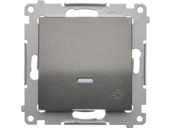 Kontakt-Simon DS1L.01/48, Trykknapkontakt, Plast, Anthracit, IP20, IP44, 250 V, 10 A