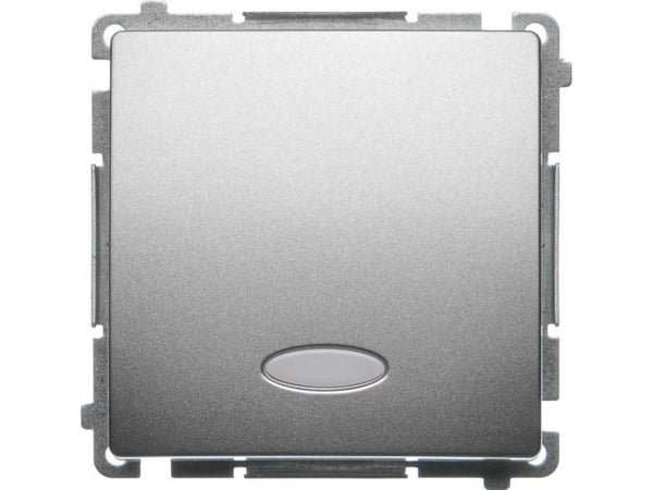 Kontakt-Simon BMW6L.01/29, Plast, Satinstål, IP20, IP44, 250 V, 10 A, 75 mm