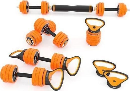HMS SGZ215 6-i-1 vægtsæt i kuffert (vægtstang, håndvægte, kettlebell) 15 kg