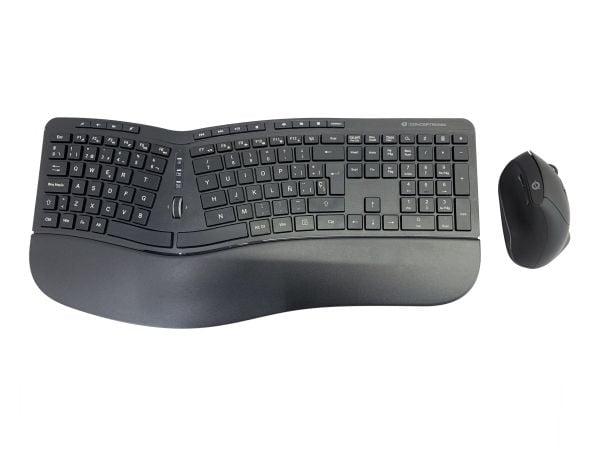 Conceptronic ORAZIO02ES ERGO - Tastatur- og mussett - trådløs - 2.4 GHz - Spansk - svart