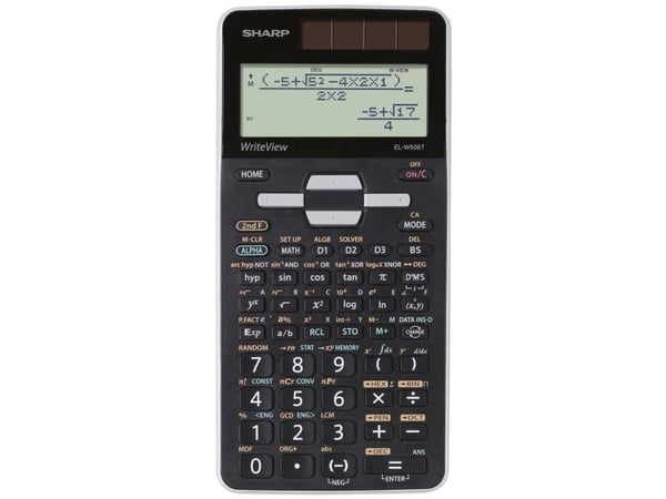 Sharp EL-W506T, Tasku, Näyttölaskin, 16 lukua, Akku/Aurinko, Musta, Harmaa