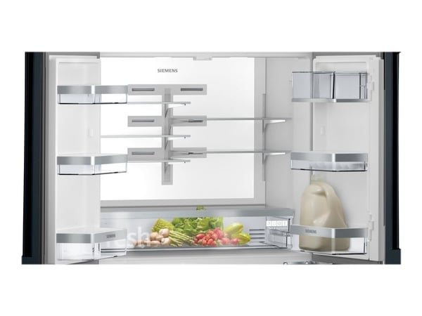 Siemens iQ700 KF96RSBEA - Kjøleskap/fryser - fransk dør underfryser - Wi-Fi - bredde: 90.6 cm - dybde: 73.6 cm - høyde: 183 cm - 572 liter - Klasse...
