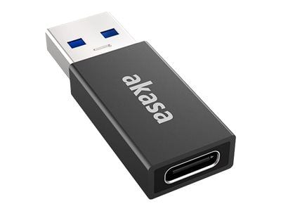 Akasa - USB-adapter - USB-type A (hann) til USB-C (hunn) - USB 3.2 Gen 2 - 5 V - 3 A - svart, romgrå (en pakke 2)