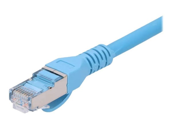 Extralink - Koblingskabel - RJ-45 (hann) til RJ-45 (hann) - 10 m - 6 mm - SF/UTP - CAT 6a - med støvel, innendørs, uten hindringer - blå
