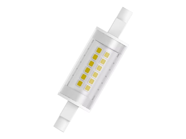 OSRAM LED SLIM LINE - LED-lyspære - form: korn - klar finish - R7s - 7 W (ekvivalent 60 W) - klasse E - varmt hvitt lys - 2700 K