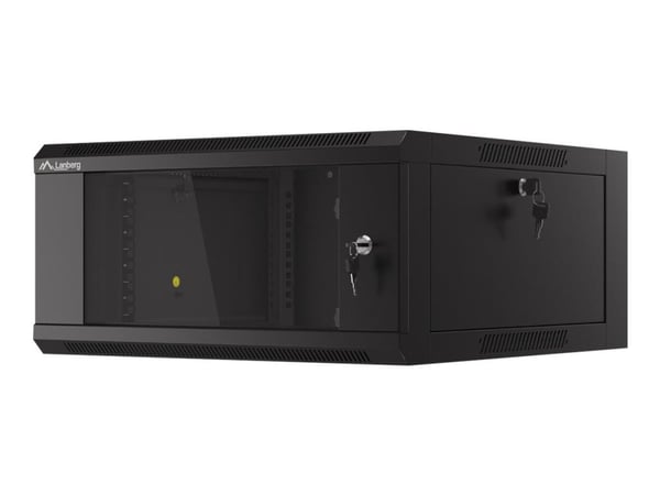 Lanberg WFFA Series - Rack skap - veggmonterbar - RAL 9004, svart - 4U - 19"