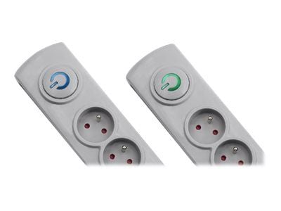 Qoltec - Strømstødsbeskytter - AC 230 V - 3680 Watt - output-stikforbindelser: 5 - 3 m ledning - Frankrig - grå
