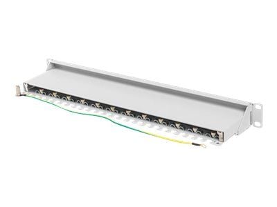 Lanberg PPS7-1024-S - Koblingspanel - rackmonterbar - CAT 7 - STP - RJ-45 X 24 - RAL 7035, grå - 1U - 19"