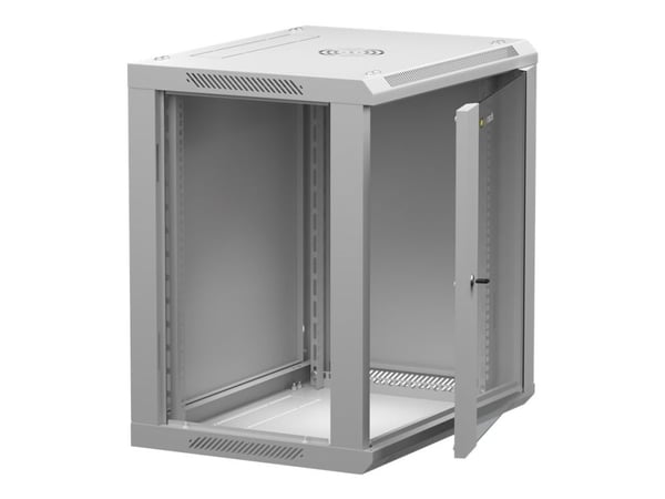 Netrack - Rack skap - veggmonterbar - grå - 12U - 19"