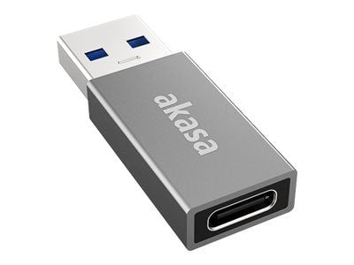 Akasa - USB-adapter - USB-type A (hann) til USB-C (hunn) - USB 3.2 Gen 2 - 5 V - 3 A - svart, romgrå (en pakke 2)