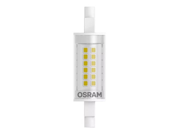 OSRAM LED SLIM LINE - LED-lyspære - form: korn - klar finish - R7s - 7 W (ekvivalent 60 W) - klasse E - varmt hvitt lys - 2700 K
