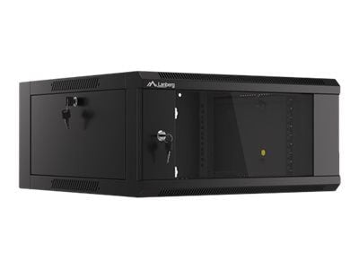 Lanberg WFFA Series - Rack skap - veggmonterbar - RAL 9004, svart - 4U - 19"