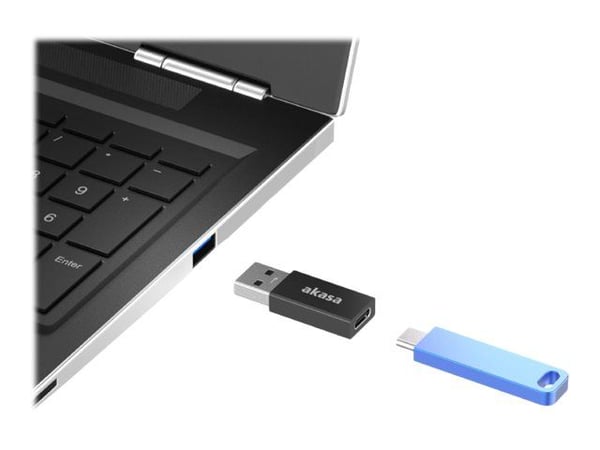 Akasa - USB-adapter - USB-type A (hann) til USB-C (hunn) - USB 3.2 Gen 2 - 5 V - 3 A - svart, romgrå (en pakke 2) Akasa - USB-adapter - USB-type A (hann) til USB-C (hunn) - USB 3.2 Gen 2 - 5 V - 3 A - svart, romgrå (en pakke 2)