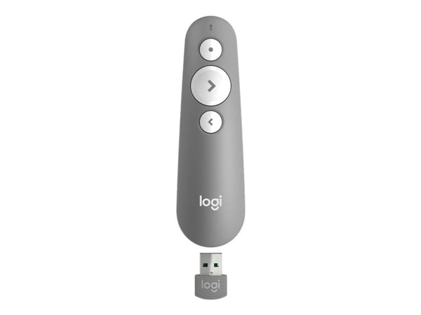 Logitech R500s - Presentationsfjärrkontroll - 3 knappar - mellangrå
