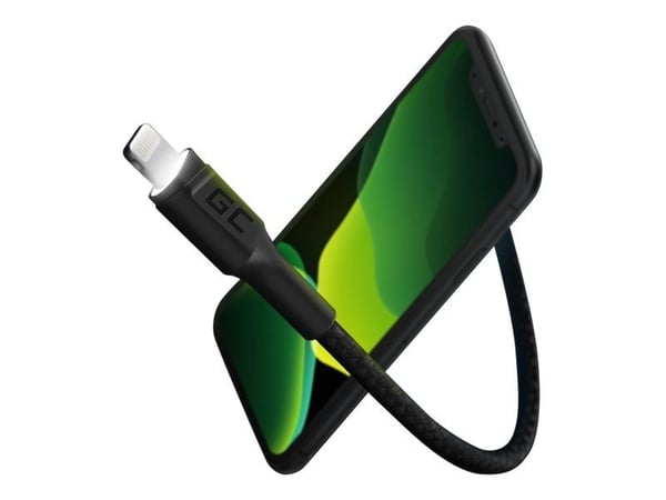 Green Cell KABGCSET06, 2 m, Lightning, USB A, Uros, Uros, Musta