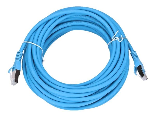 Extralink - Koblingskabel - RJ-45 (hann) til RJ-45 (hann) - 10 m - 6 mm - SF/UTP - CAT 6a - med støvel, innendørs, uten hindringer - blå