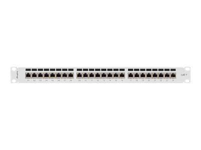 Lanberg PPS7-1024-S - Koblingspanel - rackmonterbar - CAT 7 - STP - RJ-45 X 24 - RAL 7035, grå - 1U - 19"