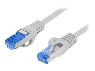 Lanberg - Koblingskabel - RJ-45 (hann) til RJ-45 (hann) - S/FTP - CAT 6a - formstøpt, uten hindringer - grå, RAL 7035