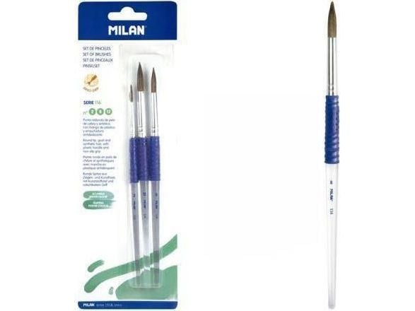 Milan Pędzle nr 2,8,12 olisi 116 BWM 10463 MILAN läpipainopakkaus