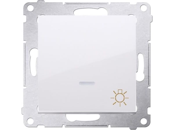 Kontakt-Simon DS1AL.01/11, Tryckknappsbrytare, Plast, Vit, IP20, IP44, 250 V, 16 A