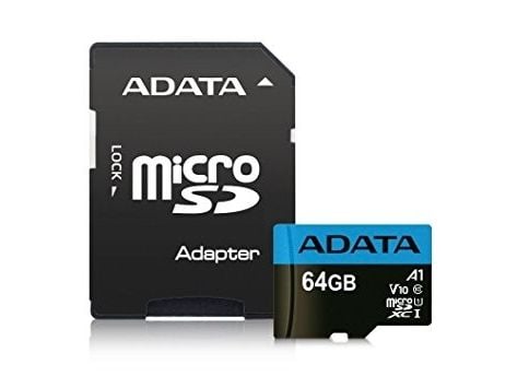 ADATA Premier - Flashminnekort (microSDXC til SD-adapter inkludert) - 64 GB - UHS Class 1 / Class10 - microSDXC UHS-I - for detaljhandel