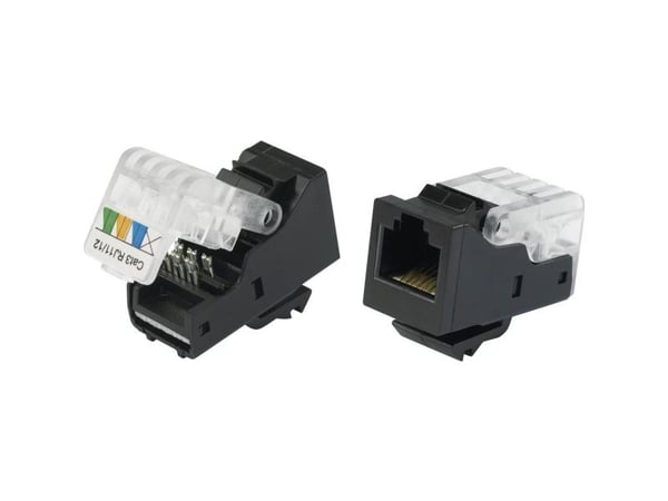RJ12-liitin, suora TRU COMPONENTS 93014c936 CAT 3 Musta 1 kpl