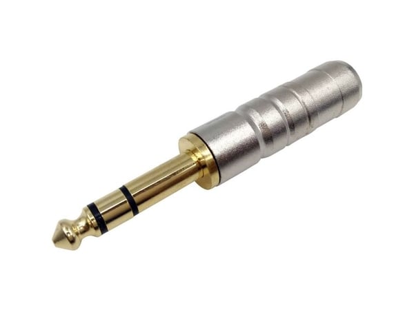 TRU COMPONENTS jackplugg 6,35 mm plugg, rett poltal: 3 stereo sølv (1 stk)