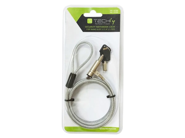 Techly IQ-LOK-16-K, 1,8 m, Yhdistelmälukko, Metalli, Terästä, Hopea