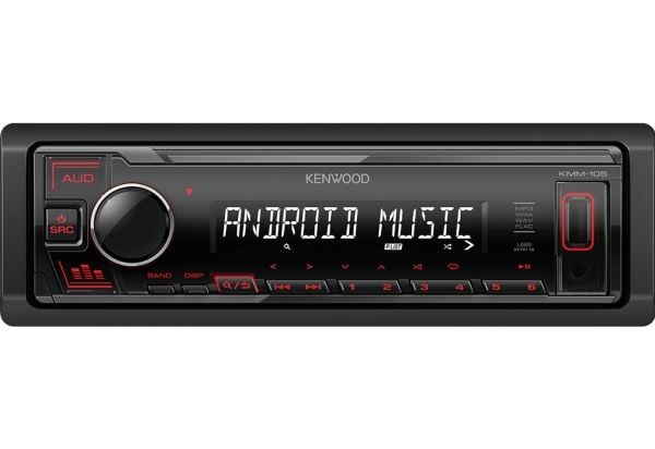 Kenwood KMM-105RY, Sort, 1 DIN, 50 W, 4.0 kanaler, 50 W, 30 - 15000 Hz