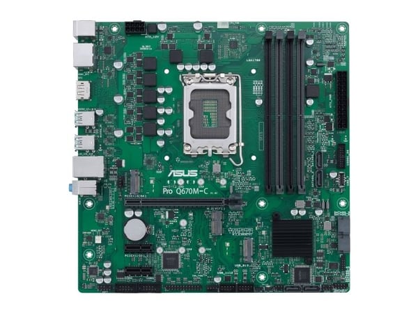 ASUS Pro Q670M-C-CSM - Hovedkort - micro ATX - LGA1700-sokkel - Q670 Chipset - USB 3.2 Gen 2, USB-C Gen1, USB 3.2 Gen 1 - Gigabit LAN - innbygd gra...