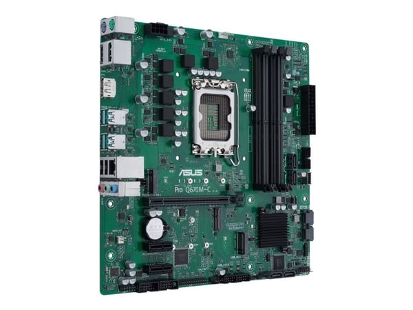 ASUS Pro Q670M-C-CSM - Hovedkort - micro ATX - LGA1700-sokkel - Q670 Chipset - USB 3.2 Gen 2, USB-C Gen1, USB 3.2 Gen 1 - Gigabit LAN - innbygd gra...