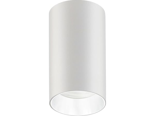 Maclean taklampe utenpå/innfelt rørarmatur, punktlys, rund aluminium, GU10, 55x100 mm hvit/gull MCE458 W/G
