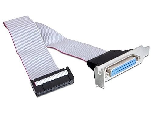 Delock Low Profile Slot Bracket > 1 x Parallel - Parallellpanel - DB-25 (hunn) til 25 pin IDC (hunn) - 22 cm