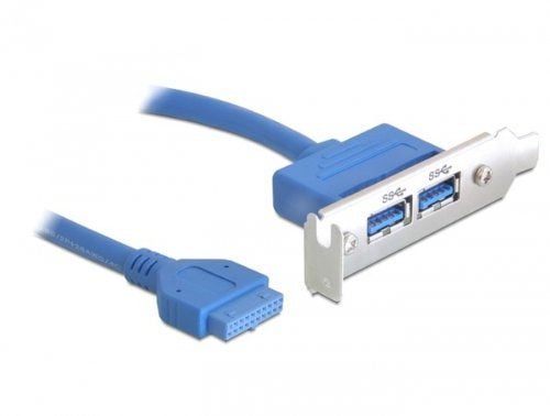 Delock Slot bracket - USB-panel - 19-pins USB 3.0-plugg (hunn) til USB-type A (hunn) - 40 cm