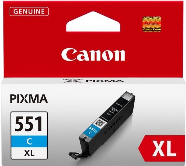 Canon CLI-551C XL - 11 ml - Høy ytelse - cyan - original - blekkbeholder - for PIXMA iP8750, iX6850, MG5550, MG5650, MG5655, MG6450, MG6650, MG7150...