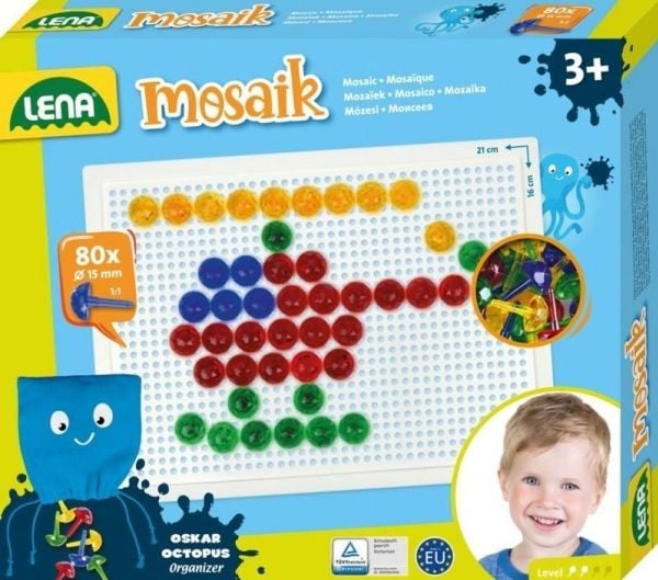 Lena Mosaik SM35622, 3 år, Gutt/Jente, Førskole, Flerfarget, 80 stykker, Tsjekkisk Republikk